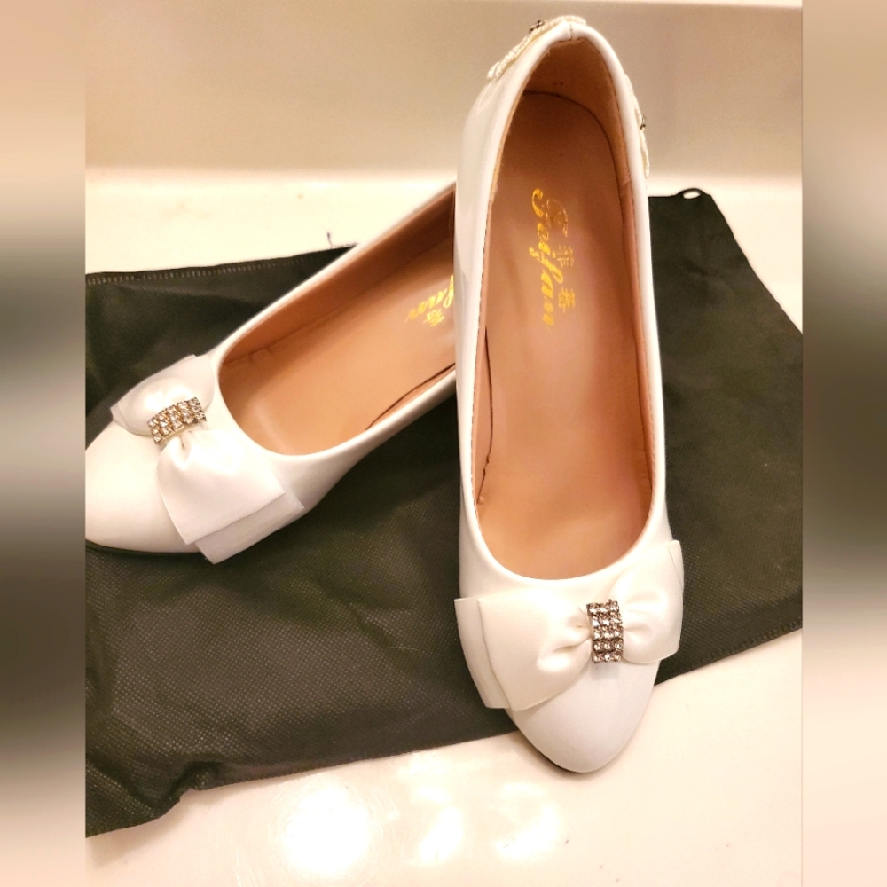 White wedding shoes